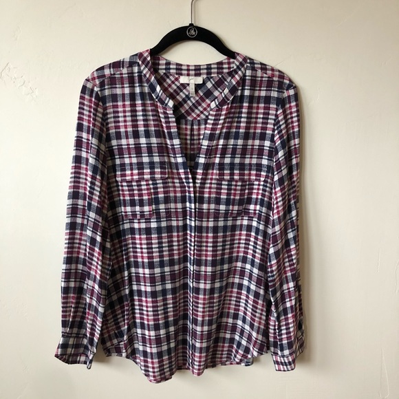 Joie NWOT Silk Plaid Blouse - Picture 4 of 8